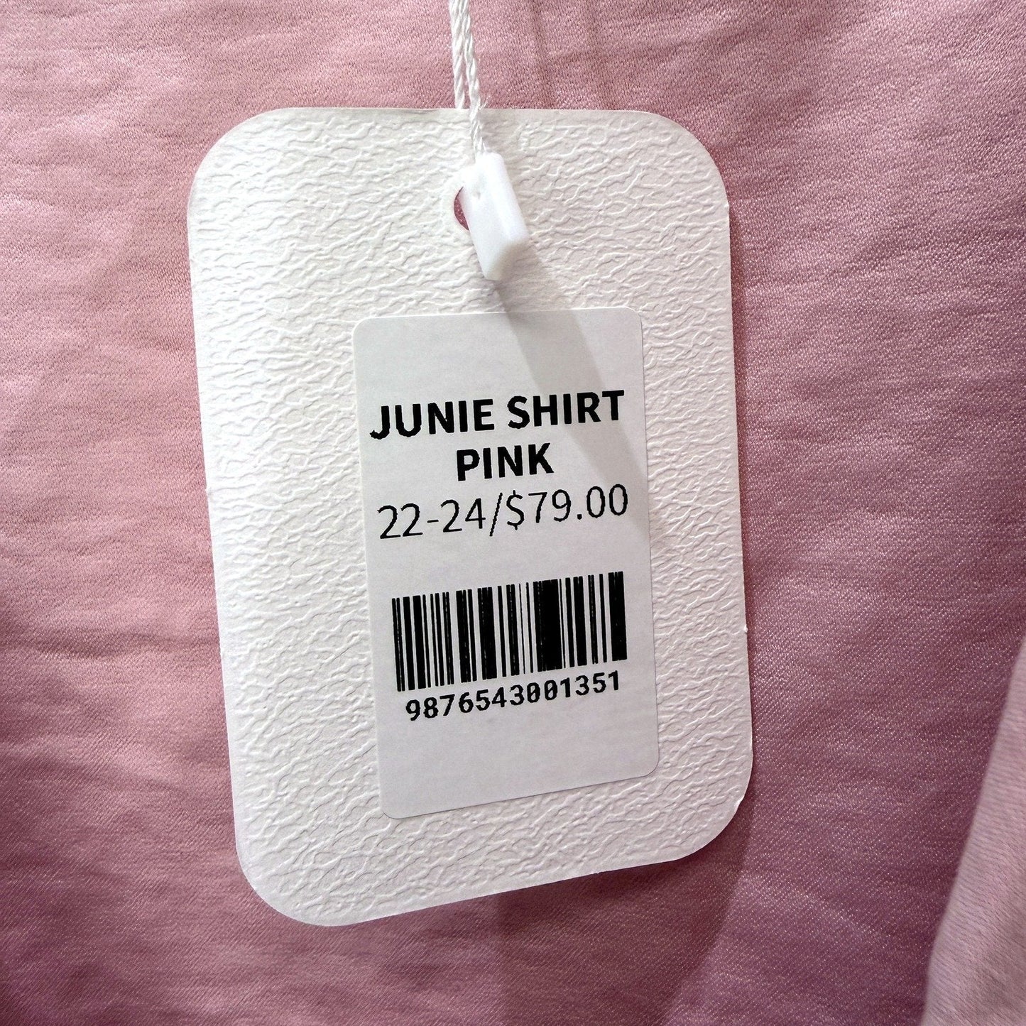 Fayt The Label Womens Junie Tie-Up Loose Fit Pink Pullover Shirt Size 22-24 NEW