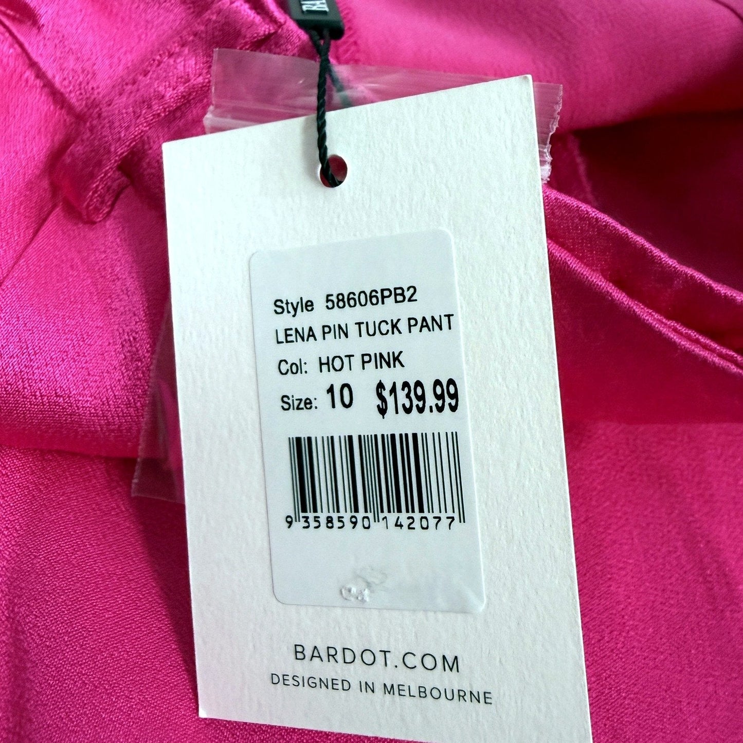 Bardot Womens Lena Pin Tuck Pleated Hot Pink Trousers, Size 10 NEW