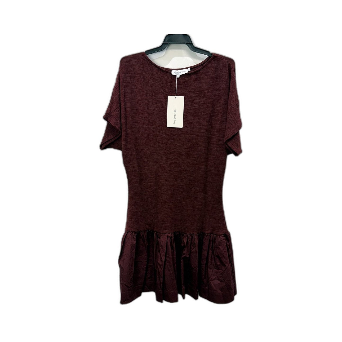 All About May Womens Shelly Mini Dress with Ruffle Hem in Wine Size 12 NEW