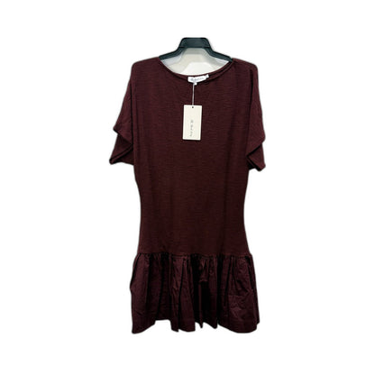 All About May Womens Shelly Mini Dress with Ruffle Hem in Wine Size 12 NEW