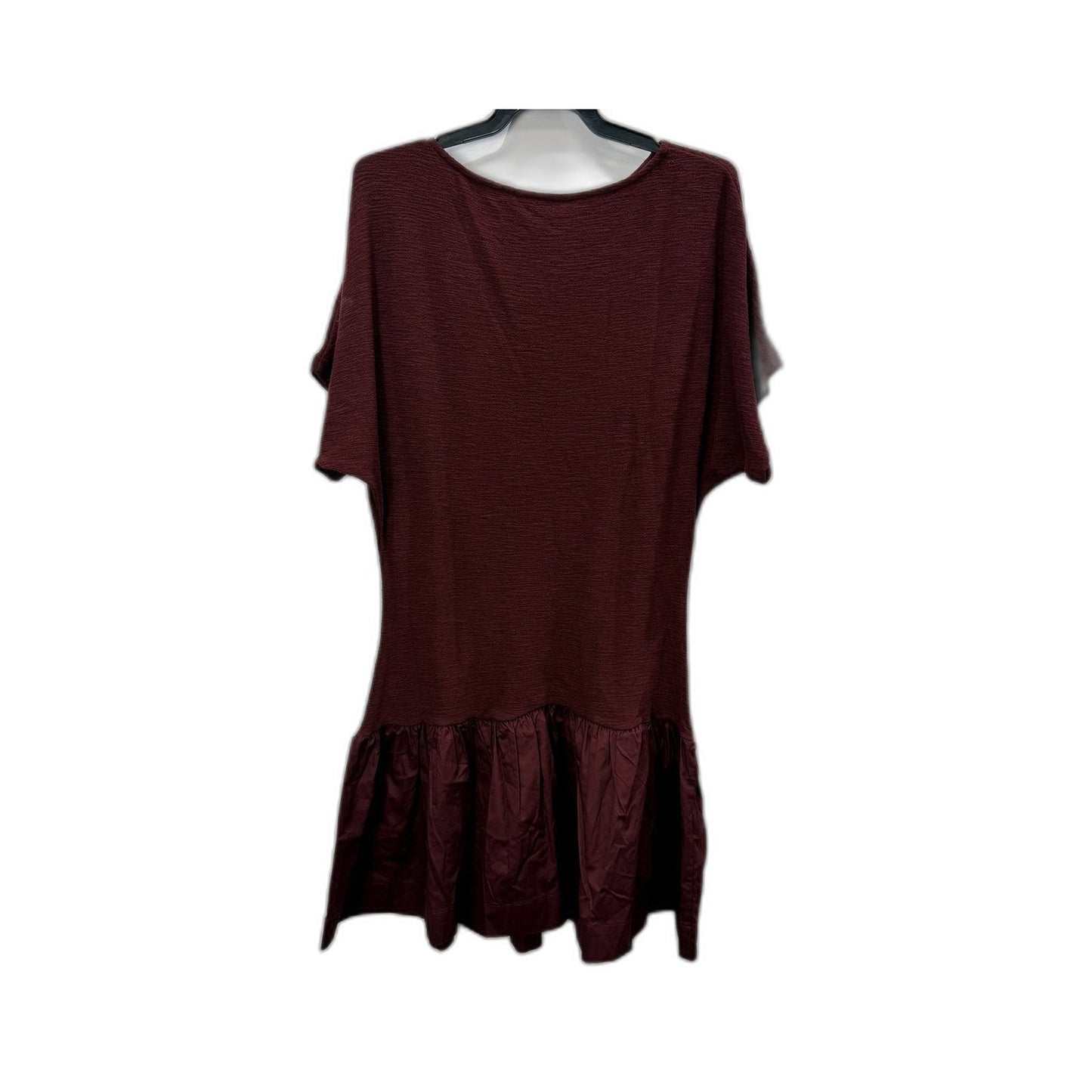 All About May Womens Shelly Mini Dress with Ruffle Hem in Wine Size 12 NEW