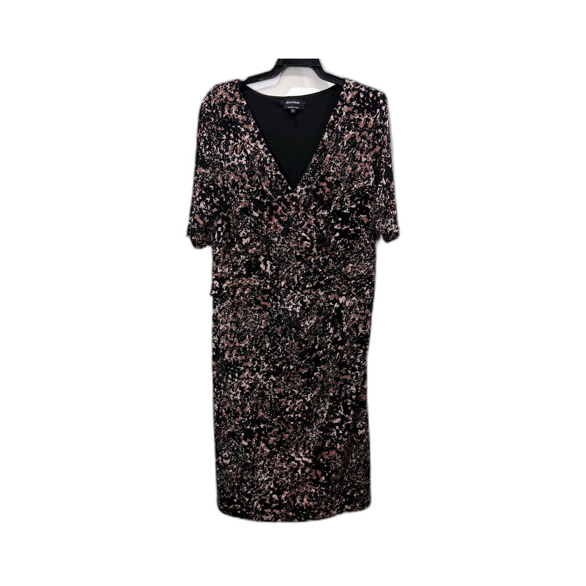 Diana Ferrari Womens Floral Print Midi Dress in Multi Color & - Size 14