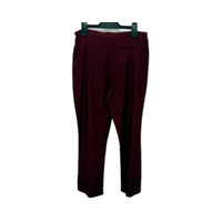 Lilia Womens Floral Embroidered Elastic Waist Burgundy Pants Size S NEW