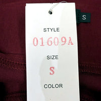 Lilia Womens Floral Embroidered Elastic Waist Burgundy Pants Size S NEW
