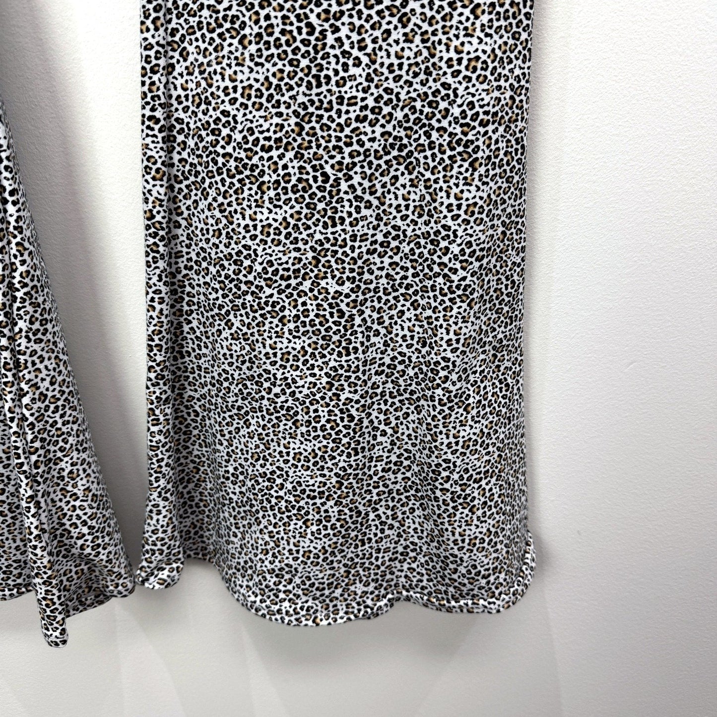 Cocoa Clothing Womens Flared Leopard Print Polyester Pants Size M NEW