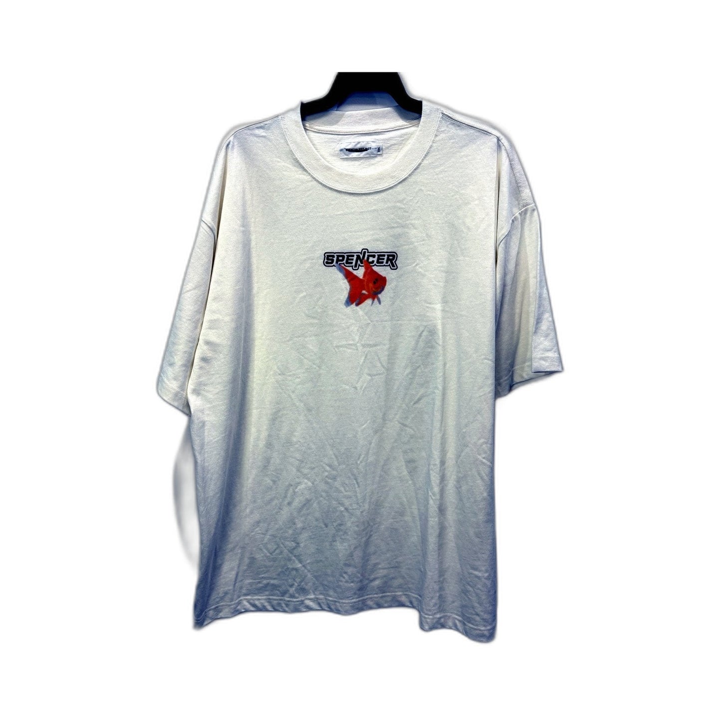 Spencer Project Mens Goldfish Graphic White Cotton T-Shirt in XXL NEW