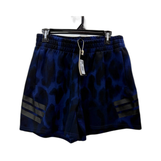 adidas Womens Wide Fit Lifestyle Shorts in Blue/Black, Medium Size NEW