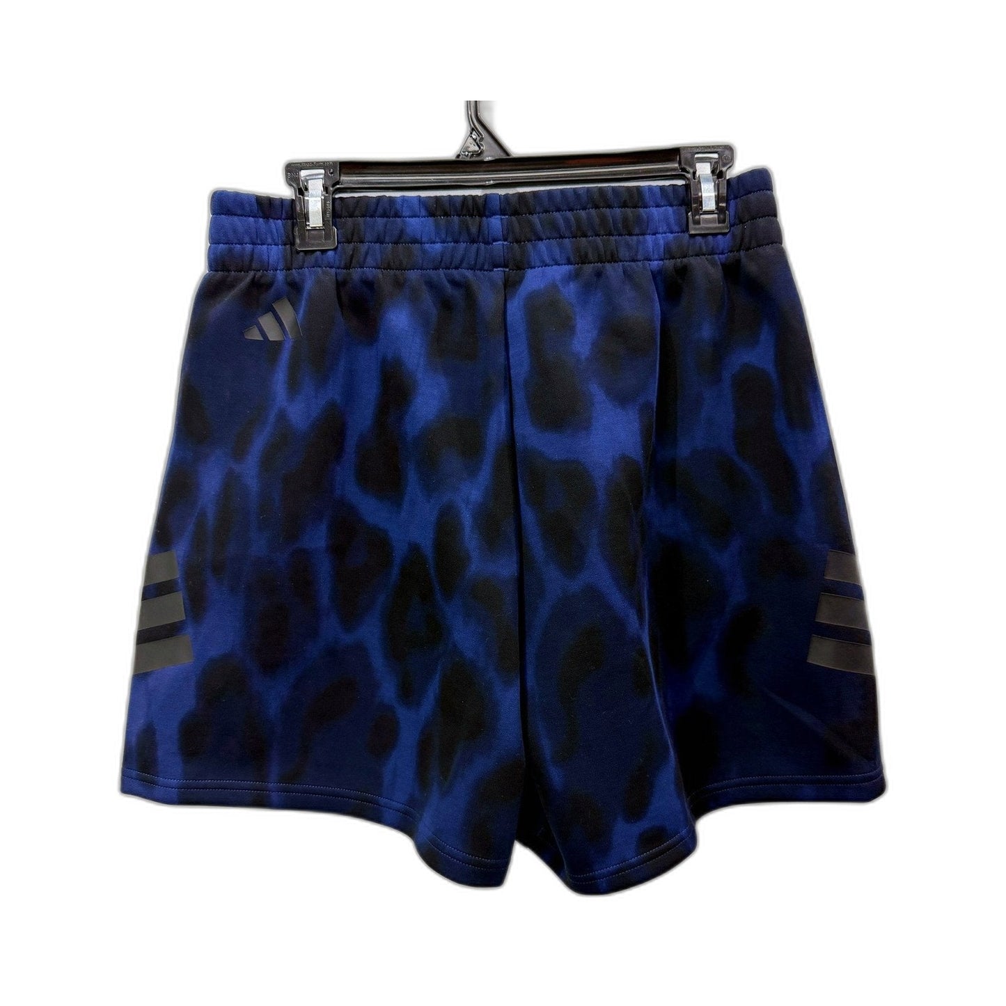 adidas Womens Wide Fit Lifestyle Shorts in Blue/Black, Medium Size NEW
