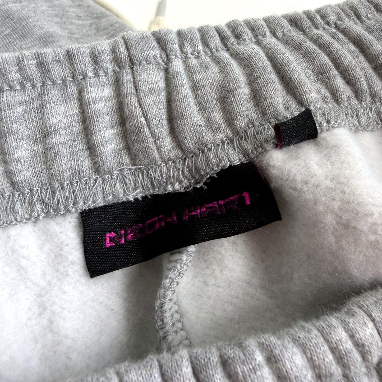 Neon Hart Womens Fleece Flared Joggers Gray Drawstring Pockets Size Small NEW
