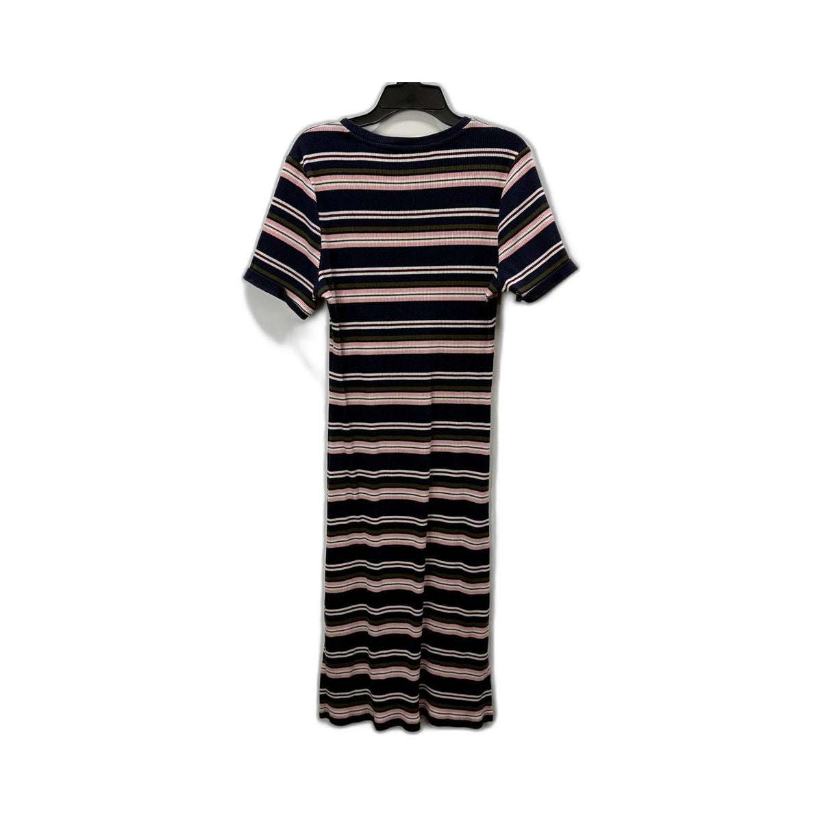 Emerson Womens Striped Knit T-Shirt Dress Multi Color Olive Size L