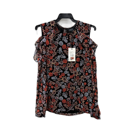 Bardot Womens Floral Ruffle Sleeve Cold Shoulder Twiggy Top Size 6 NEW