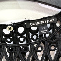 Country Road Womens Sleeveless Lace Flowy Black Dress for XS Size