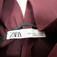 Zara Womens Formal Tank Top with Knot Detail in Burgundy, Size L