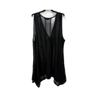 Lillia Womens Mesh Tank Top, Black Sleeveless Cotton Elastane XXL NEW