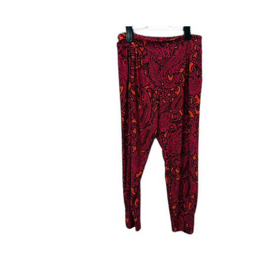 L&F Womens Paisley Print Leggings Stretchy Comfortable Soft Multi Color Size 12