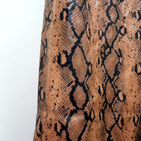 Alice in the Eve Womens Snake Print Faux Leather Pants Brown Black Size L NEW