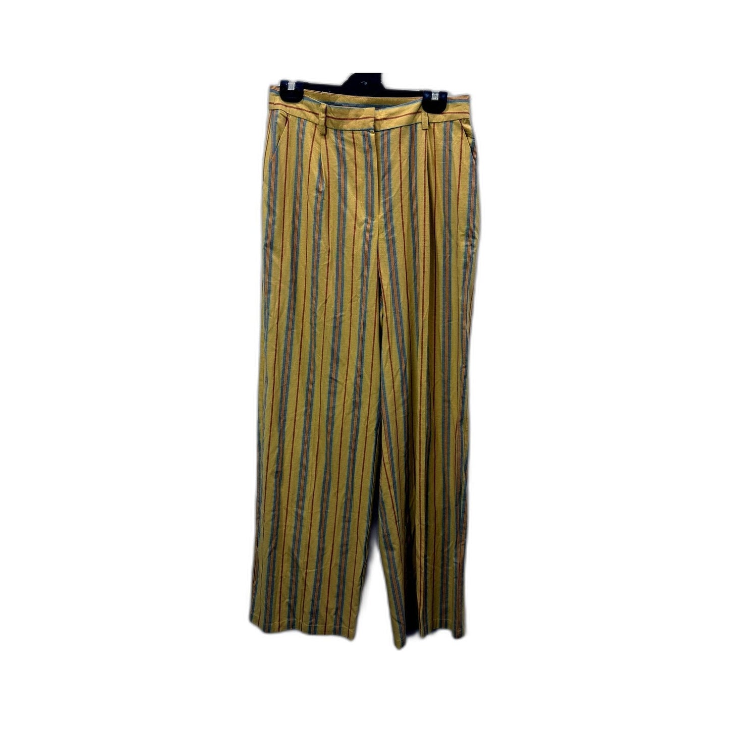 Subtitled Womens Striped Pants Casual Cotton Viscose Linen Multi Color Size NEW