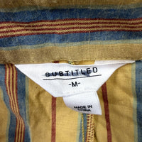 Subtitled Womens Striped Pants Casual Cotton Viscose Linen Multi Color Size NEW