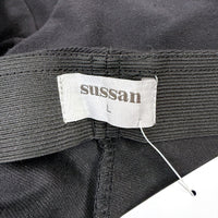 Sussan Womens Casual Cotton Blend Pants in Black, Size L NEW