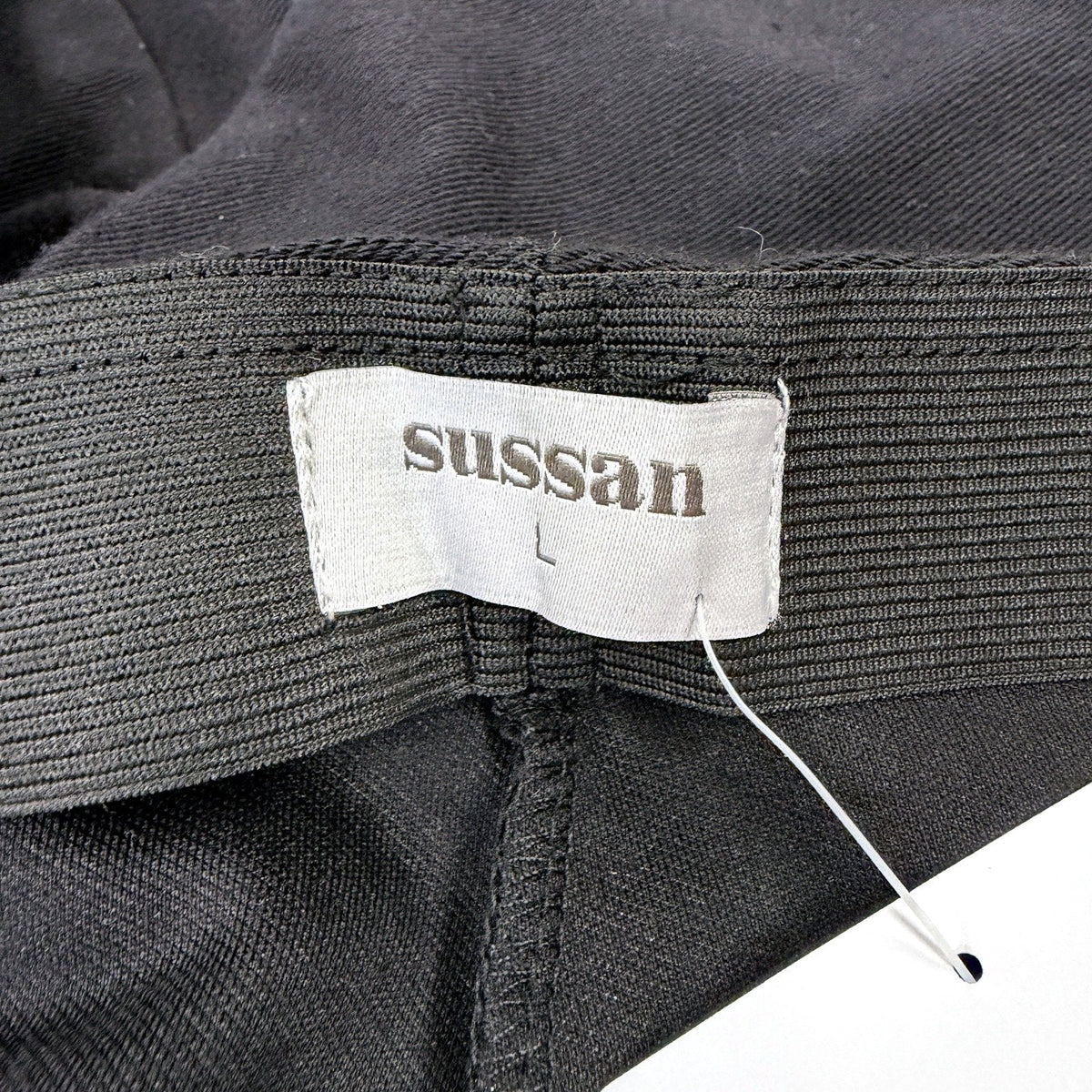 Sussan Womens Casual Cotton Blend Pants in Black, Size L NEW