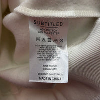Subtitled Womens White Zipped Sweatshirt Pullover Casual Comfortable Size M NEW