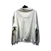 Subtitled Womens Open Collar Sweatshirt Casual Cotton Blend White Size S NEW