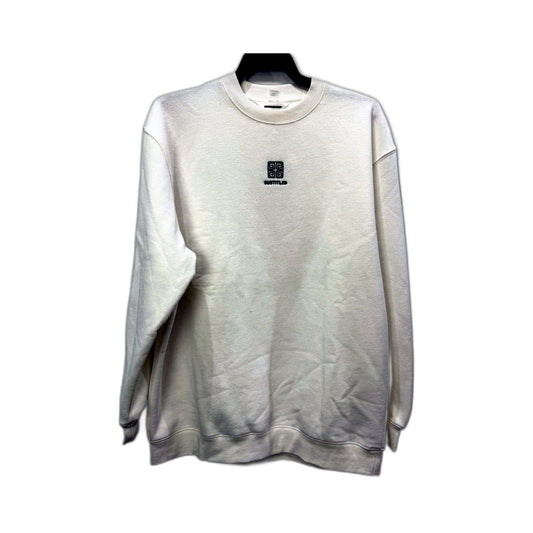 Subtitled Womens Pullover Sweatshirt White Graphic Floral Design Size XS NEW