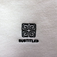 Subtitled Womens Pullover Sweatshirt White Graphic Floral Design Size XS NEW