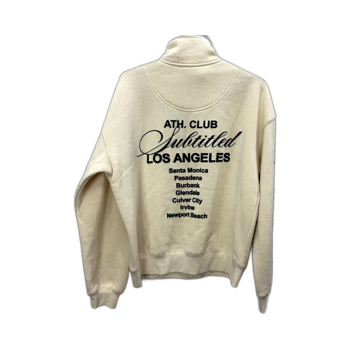 Subtitled Womens Quarter Zip Sweatshirt Beige Casual Comfortable Size XS NEW