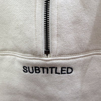 Subtitled Womens Quarter Zip Sweatshirt Beige Casual Comfortable Size XS NEW