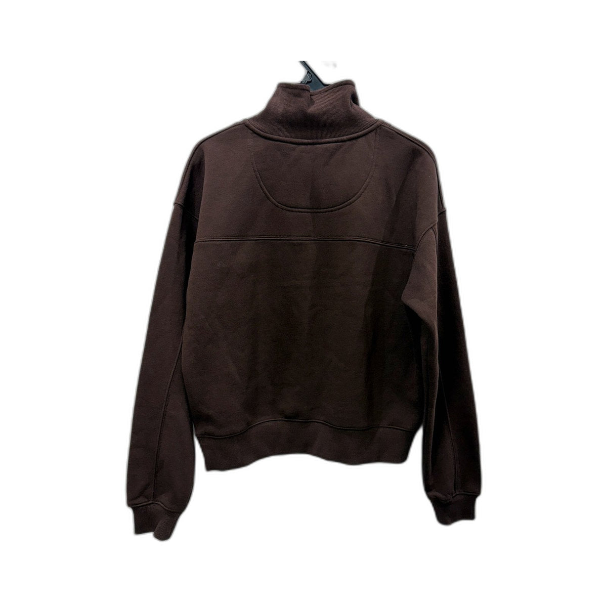 Subtitled Womens Quarter Zip Sweatshirt Brown Lightweight Casual Size XS NEW
