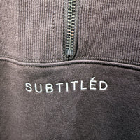 Subtitled Womens Quarter Zip Sweatshirt Brown Lightweight Casual Size XS NEW