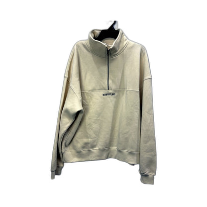 Subtitled Womens Beige Quarter Zip Sweatshirt Casual Pullover Top Size XL NEW