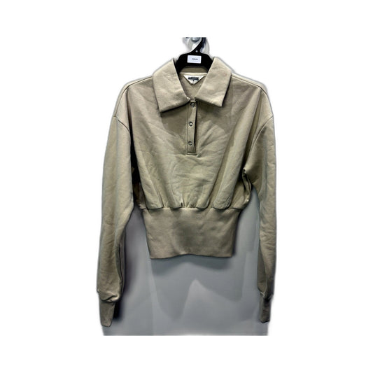 Subtitled Womens Beige Pullover Sweatshirt Casual Cotton Blend S Size NEW