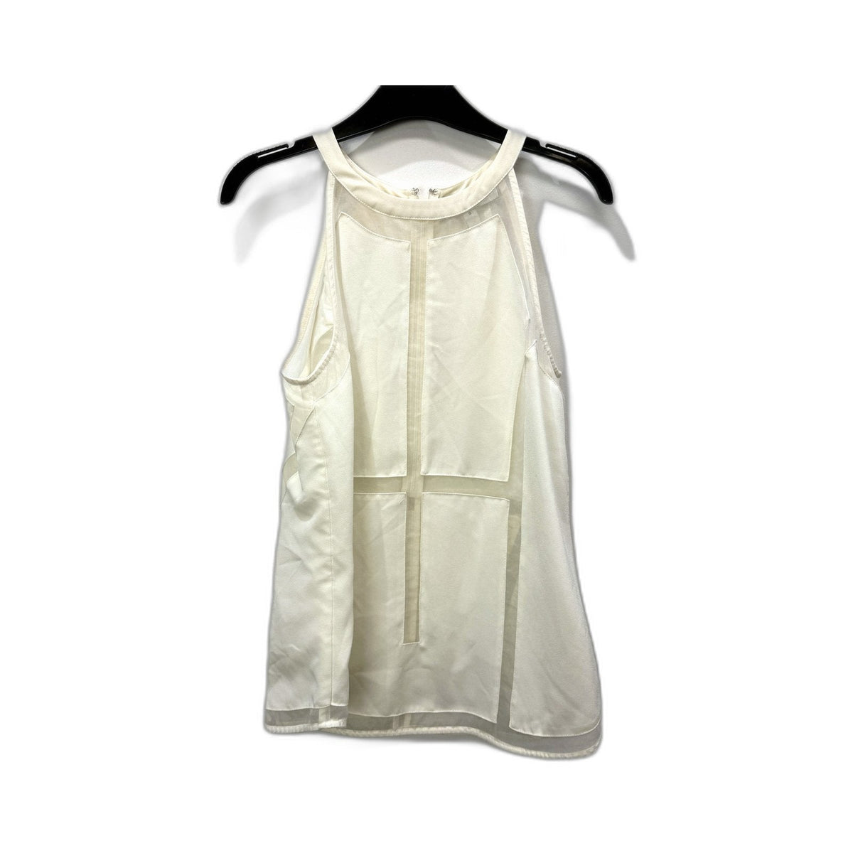 Cameo Womens Sleeveless Halter Neck Zipper Ivory Top for Size S