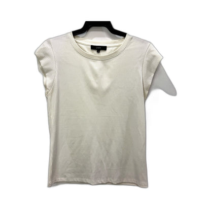 Saba Womens Ribbed Knit Sleeveless Casual Tank Top in White, Size M