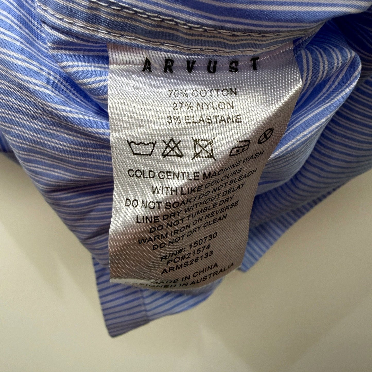 Arvust Studios Mens Button-Down Striped Shirt, Blue & White, XL Size NEW