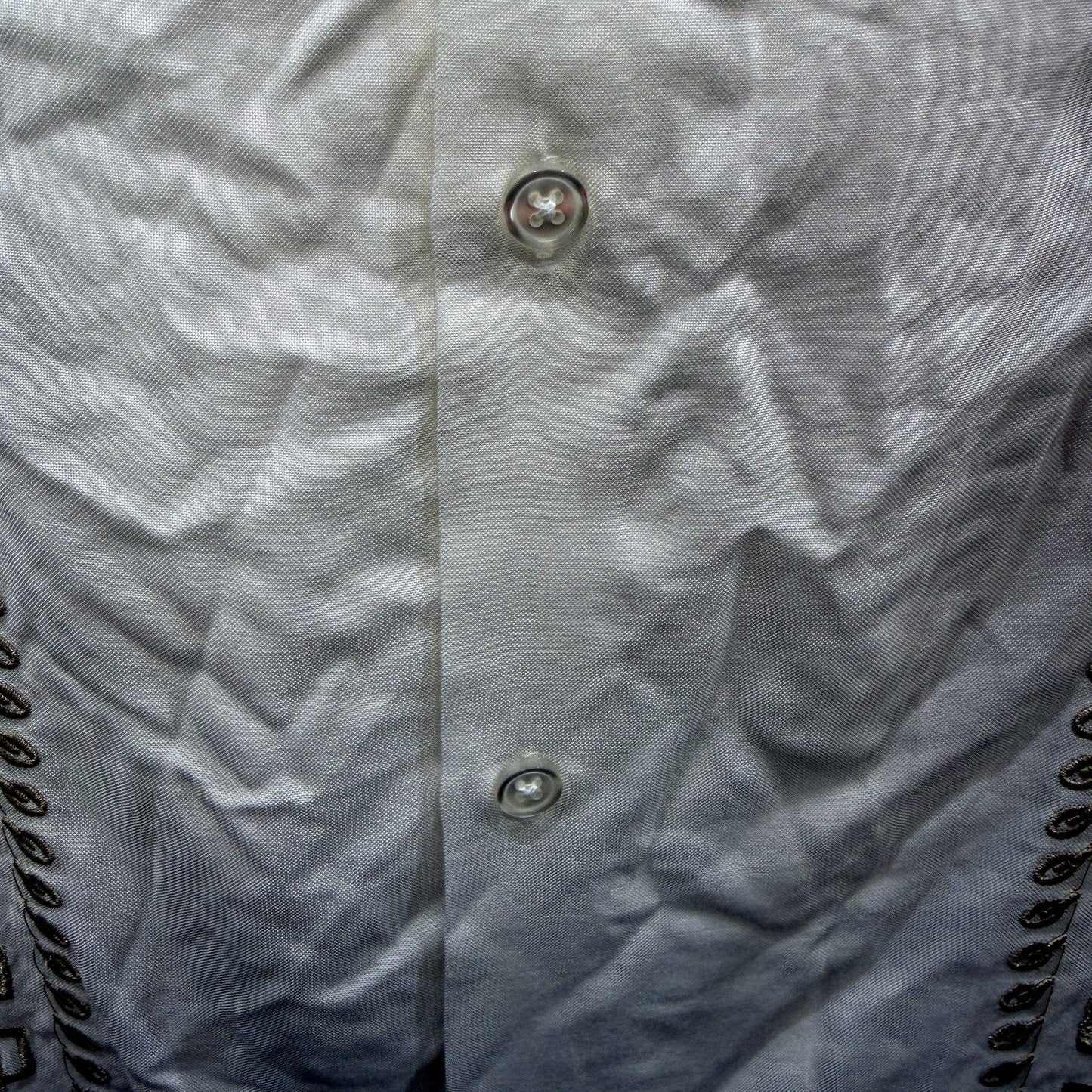 Arvust Mens Button-Down Shirt Embroidered Patterns Casual Formal White NEW