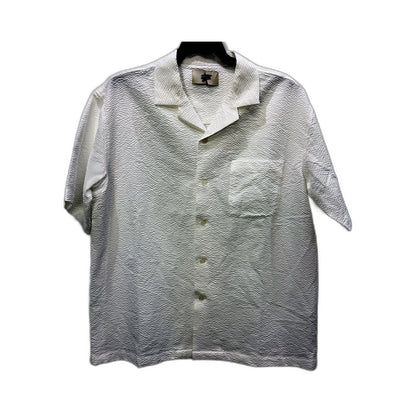 Arvust Womens Button Down Shirt Casual Textured Pullover White Size M NEW
