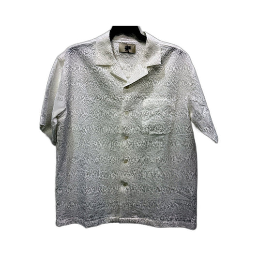 Arvust Womens Button Down Shirt Casual Textured Pullover White Size M NEW