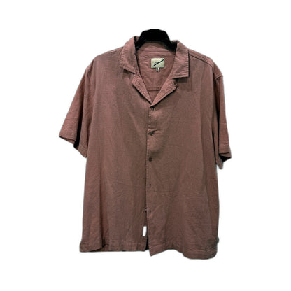 Arvust Mens Casual Button-Down Shirt, Short Sleeve, Dusty Rose, Size M NEW
