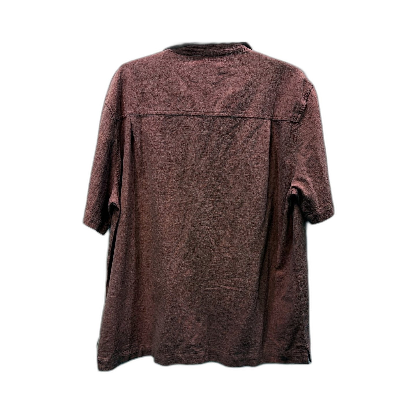 Arvust Mens Casual Button-Down Shirt, Short Sleeve, Dusty Rose, Size M NEW
