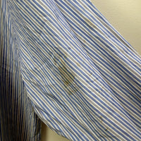Insight Mens Blue and White Striped Button-Down Cotton Shirt, Size XXL