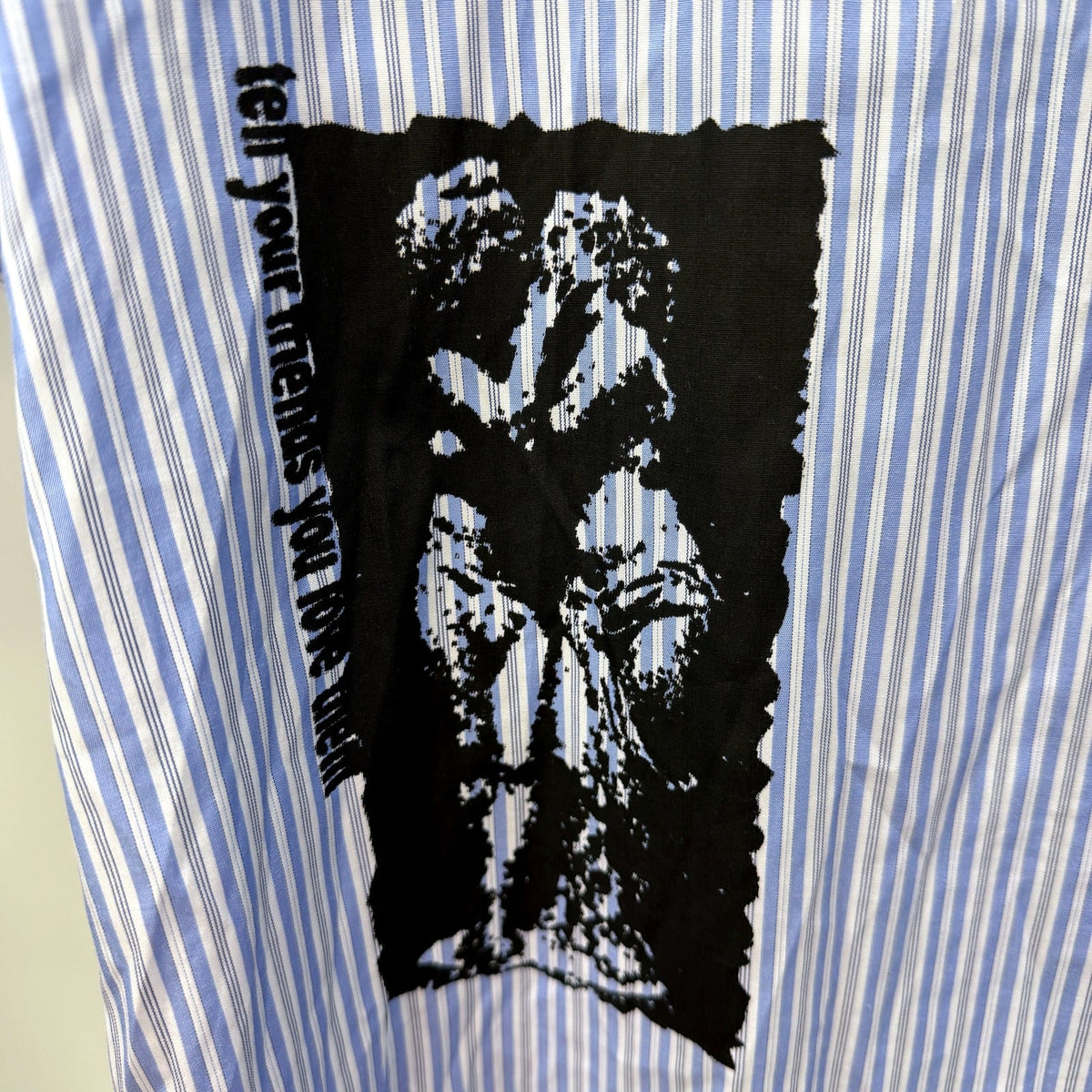 Insight Mens Blue and White Striped Button-Down Cotton Shirt, Size XXL