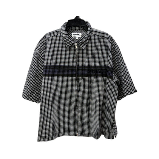 Spencer Project Mens Duel Zipped Cotton Shirt in Black and White, Size 5 NEW