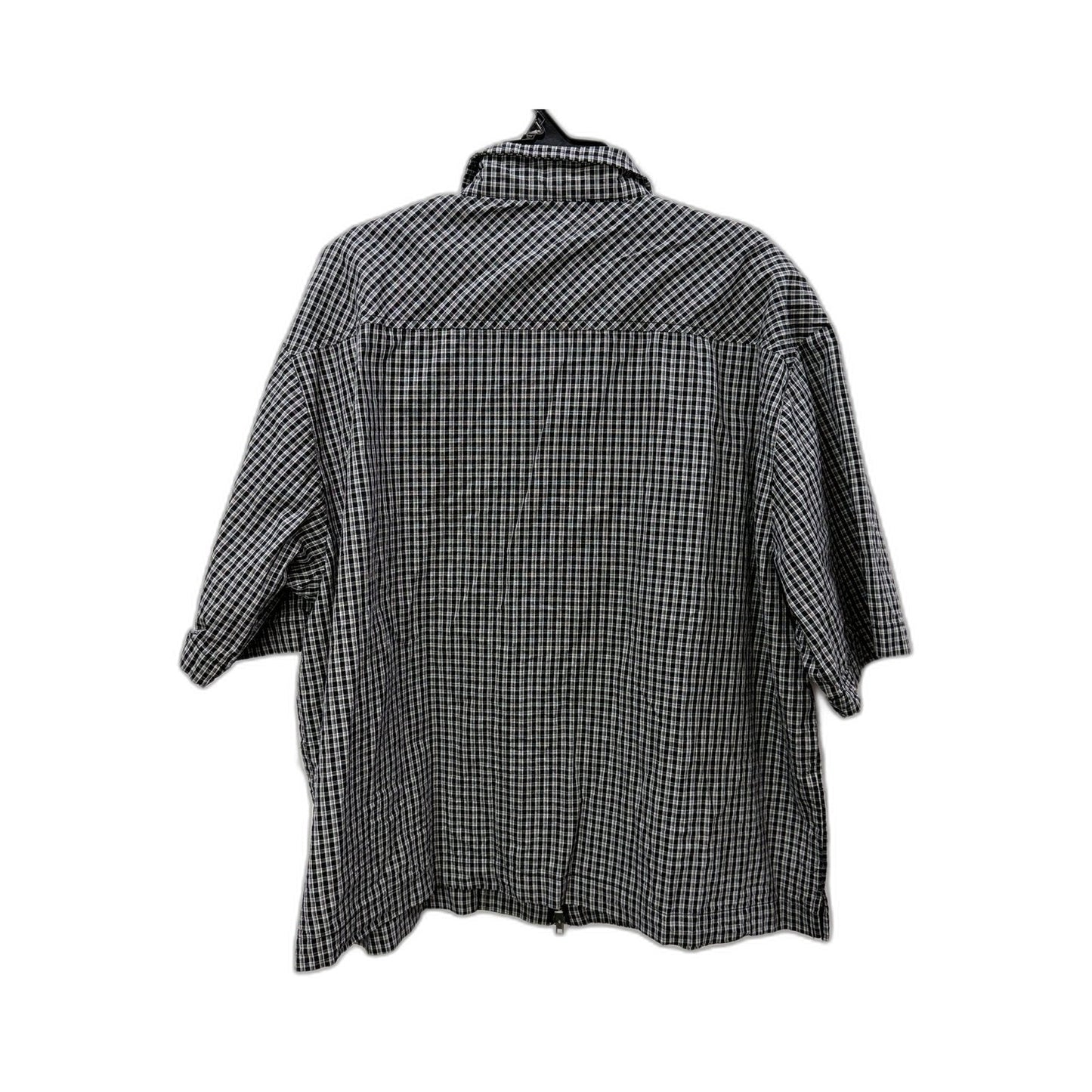 Spencer Project Mens Duel Zipped Cotton Shirt in Black and White, Size 5 NEW