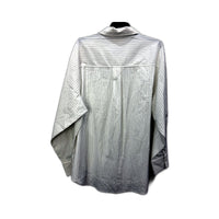 Subtitled Womens Button-Down Shirt White with Black Pinstripes Size M/L NEW