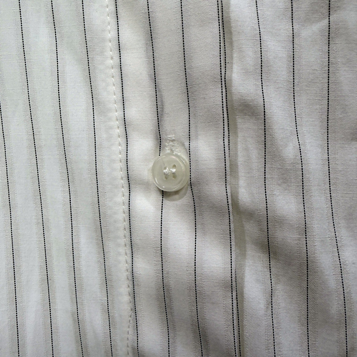 Subtitled Womens Button-Down Shirt White with Black Pinstripes Size M/L NEW