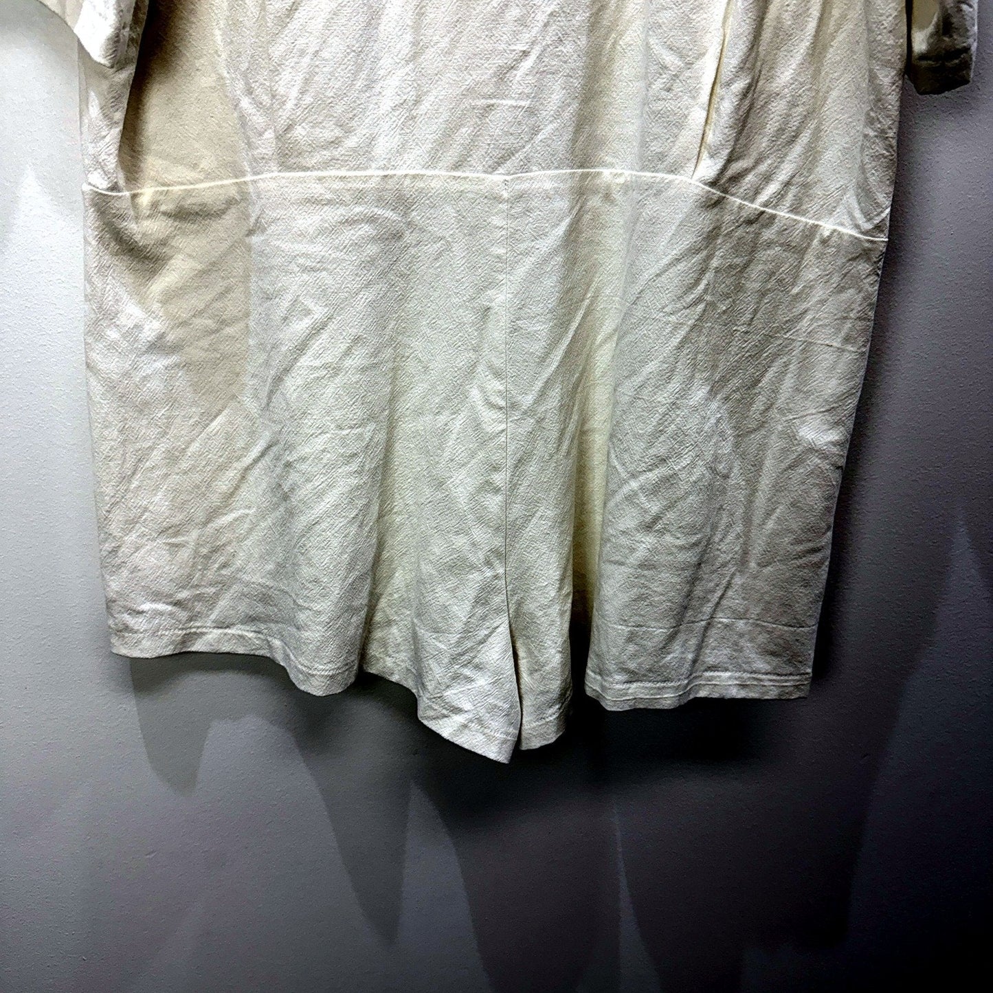 Subtitled Womens Linen Playsuit White Lightweight Casual One-Piece Size S NEW
