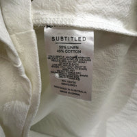 Subtitled Womens Linen Playsuit White Lightweight Casual One-Piece Size S NEW